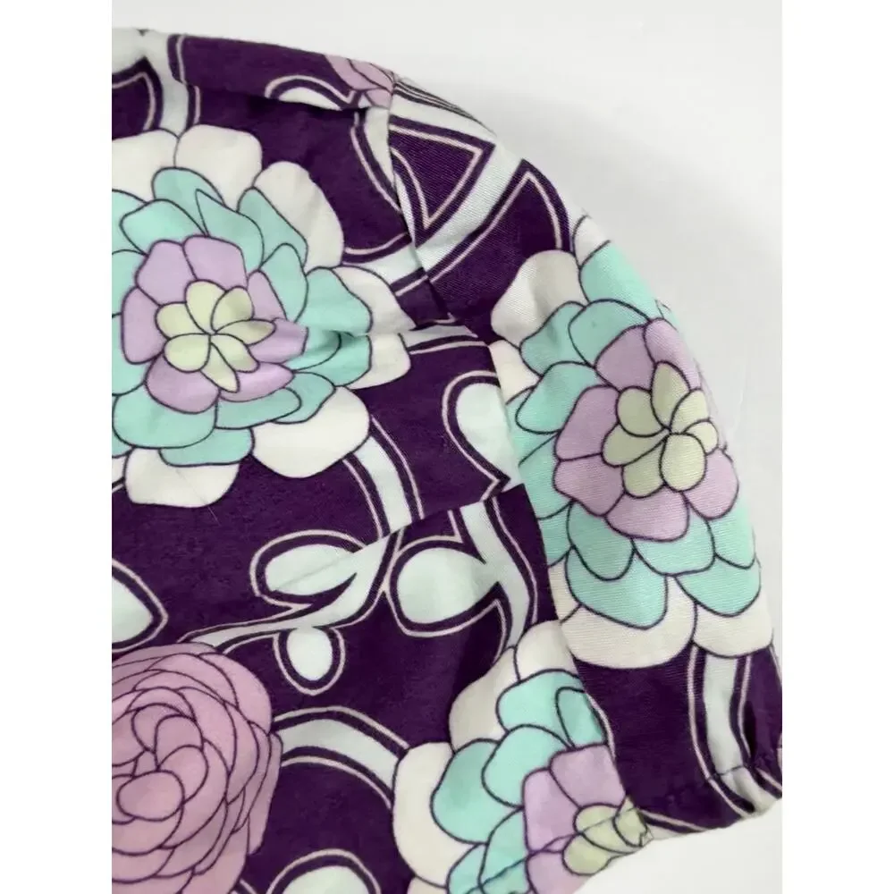 Urban Baby Bonnets Reversible Floral Bonnet Purple Mint est Small 6-12 Months